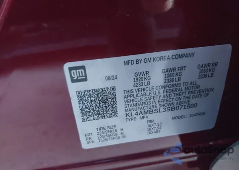 2025 Buick Encore Gx Preferred Fwd from USA, damaged, VIN KL4AMBSL3SB071500